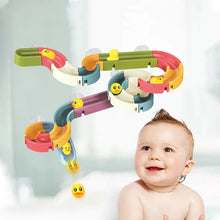 Baby Bath Duck Toys DIY Marble Race Run Assembling Track